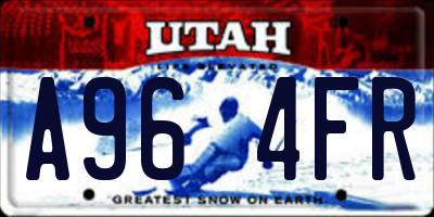 UT license plate A964FR