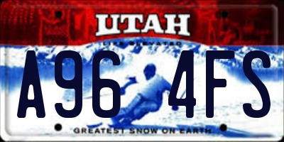 UT license plate A964FS