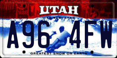 UT license plate A964FW