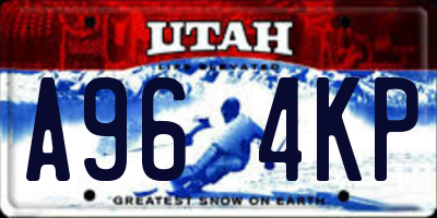 UT license plate A964KP