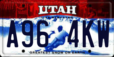 UT license plate A964KW