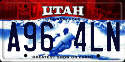 UT license plate A964LN