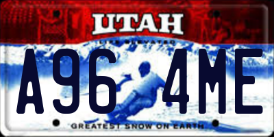UT license plate A964ME