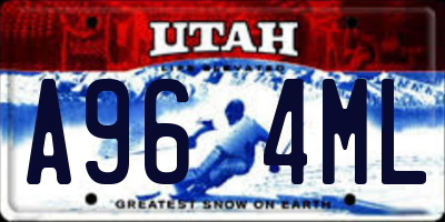 UT license plate A964ML