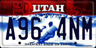 UT license plate A964NM