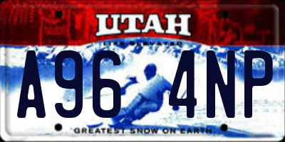 UT license plate A964NP