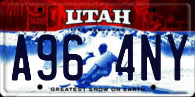 UT license plate A964NY