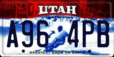 UT license plate A964PB