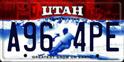 UT license plate A964PE