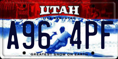 UT license plate A964PF