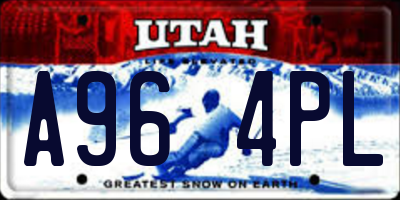 UT license plate A964PL
