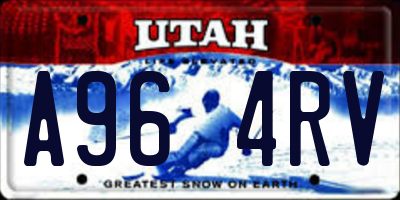 UT license plate A964RV