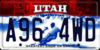 UT license plate A964WD