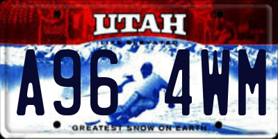 UT license plate A964WM
