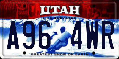 UT license plate A964WR