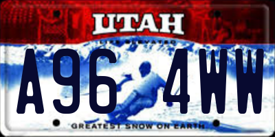 UT license plate A964WW