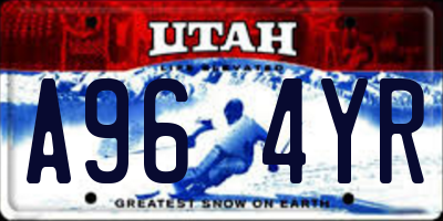 UT license plate A964YR