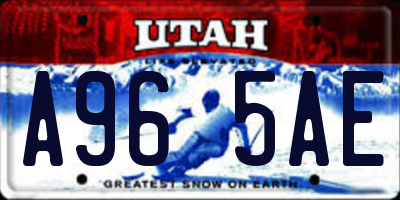 UT license plate A965AE
