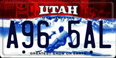 UT license plate A965AL