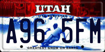 UT license plate A965FM