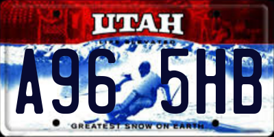 UT license plate A965HB