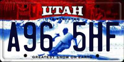 UT license plate A965HF