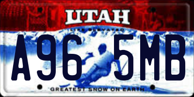 UT license plate A965MB