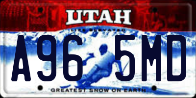 UT license plate A965MD