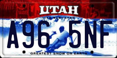 UT license plate A965NF