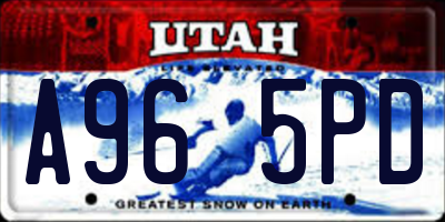 UT license plate A965PD