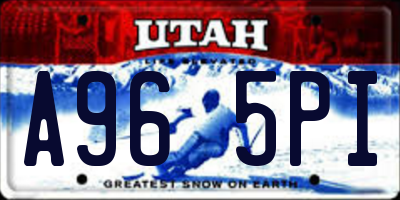 UT license plate A965PI