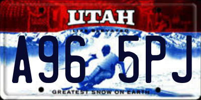 UT license plate A965PJ
