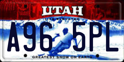 UT license plate A965PL