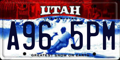 UT license plate A965PM