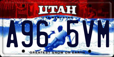 UT license plate A965VM