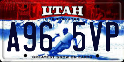 UT license plate A965VP