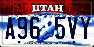 UT license plate A965VY