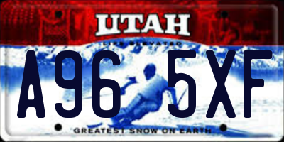 UT license plate A965XF