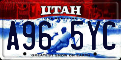 UT license plate A965YC