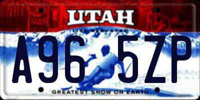 UT license plate A965ZP