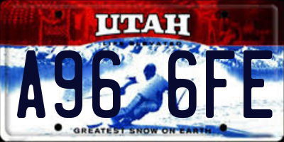 UT license plate A966FE