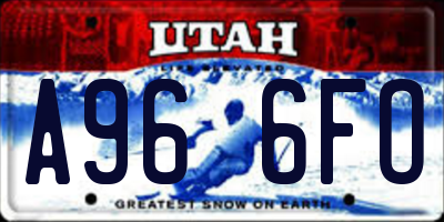 UT license plate A966FO