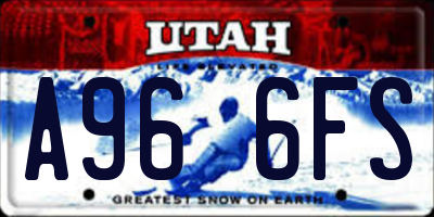 UT license plate A966FS