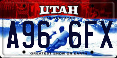 UT license plate A966FX