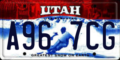 UT license plate A967CG