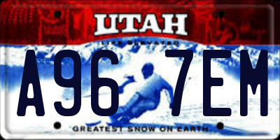 UT license plate A967EM