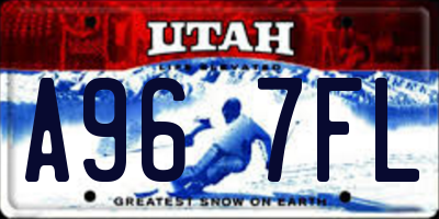 UT license plate A967FL