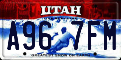 UT license plate A967FM