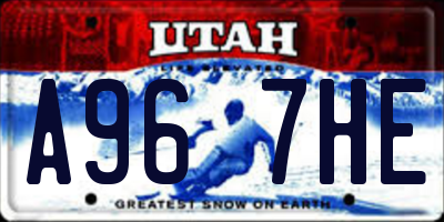 UT license plate A967HE