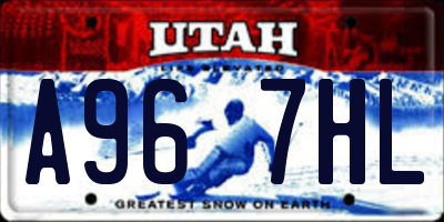 UT license plate A967HL